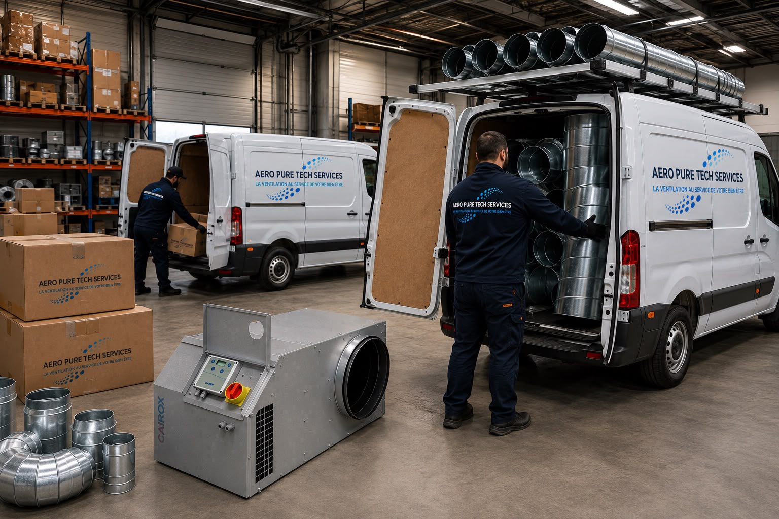 Atelier Aero Pure Tech Services — préparation des gaines de ventilation